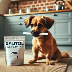 キシリトール　を犬が食べている画像.webp